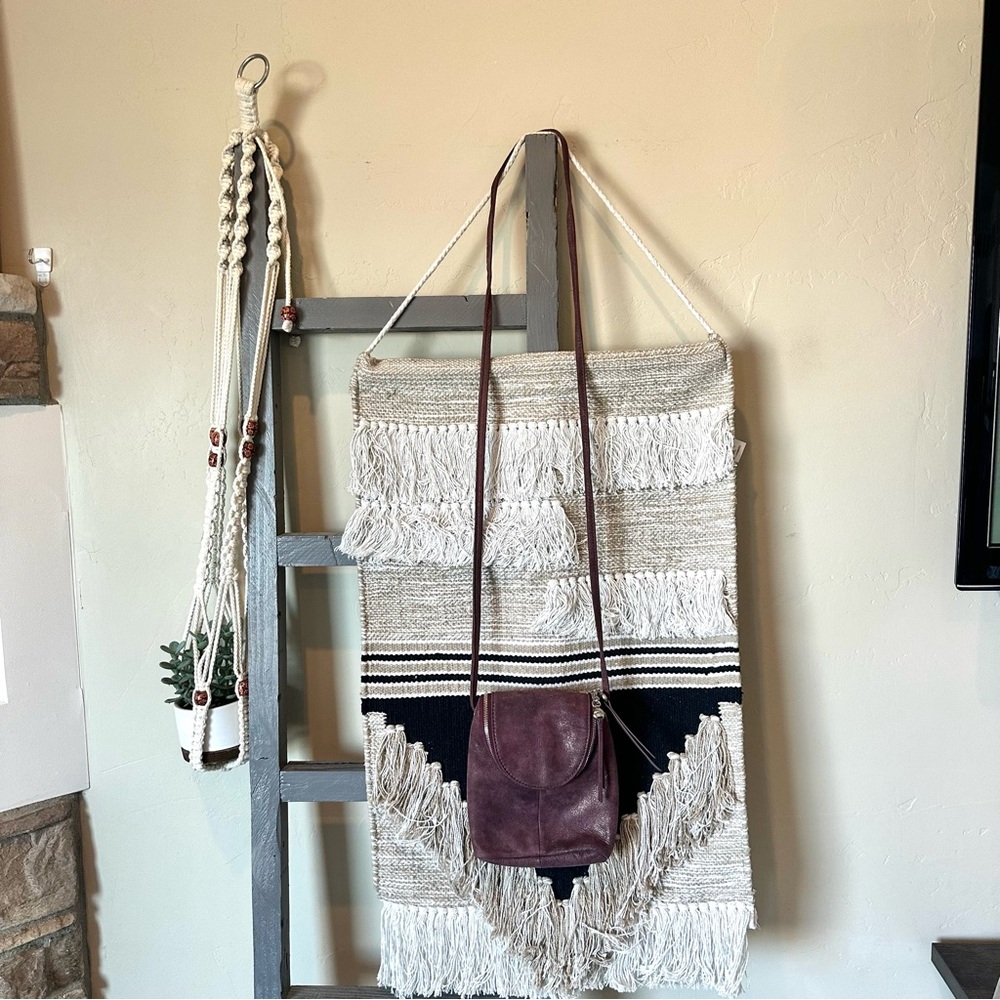 Hobo International Small Crossbody Leather suede  Bag Purse Burgundy